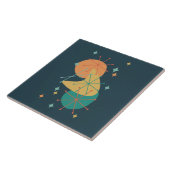 Abstracte vormen van Retro-houtskool uit het midde Tegeltje (Zijkant)