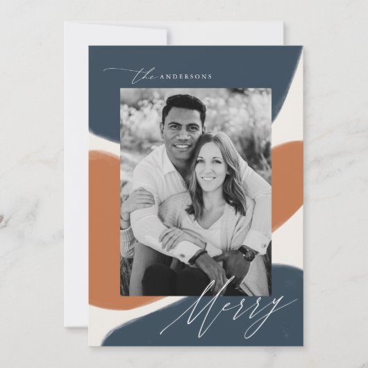 Abstracte vormen van zeemacht en roest | Vakantiek Feestdagenkaart (Voorkant)