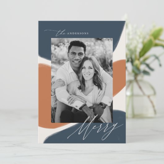 Abstracte vormen van zeemacht en roest | Vakantiek Feestdagenkaart (Staand voorkant)