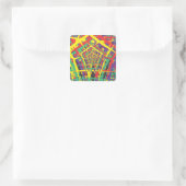 Abstracte vormen vierkante sticker (Tas)