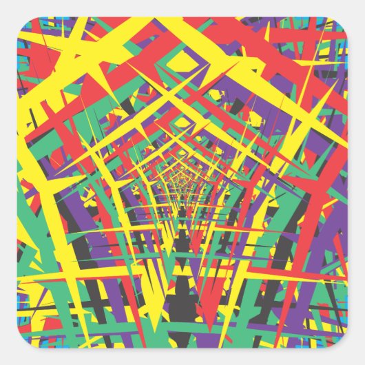 Abstracte vormen vierkante sticker (Voorkant)