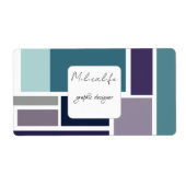 Abstracte vormen, vierkante sticker voor sociale m (Voorkant)