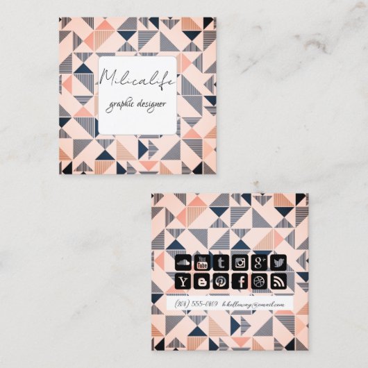 Abstracte vormen, visitekaartje sociale media (Voorkant / Achterkant)