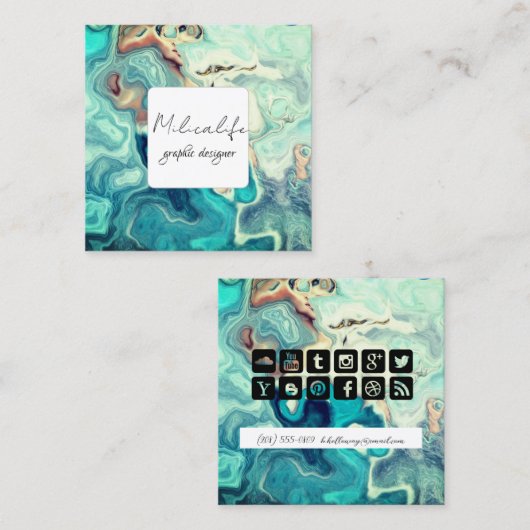 Abstracte vormen, visitekaartje sociale media (Voorkant / Achterkant)