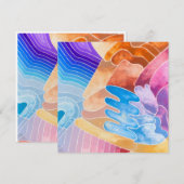 Abstracte Vormen Waterverf Ansichtkaart (Voorkant / Achterkant)