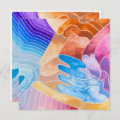 Abstracte vormen Waterverf Briefkaart (Voorkant / Achterkant)
