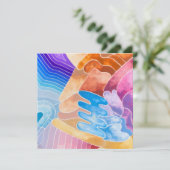 Abstracte vormen Waterverf Briefkaart (Staand voorkant)