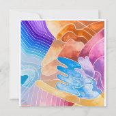 Abstracte vormen Waterverf Briefkaart (Achterkant)