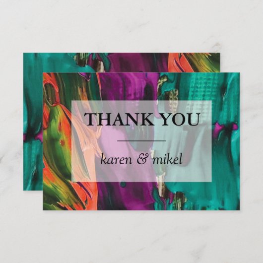 Abstracte vormgeving acryl bedankt kaart (Voorkant / Achterkant)