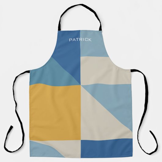 Abstracte vormgeving met middengeometrie, aangepas schort (Voorkant)