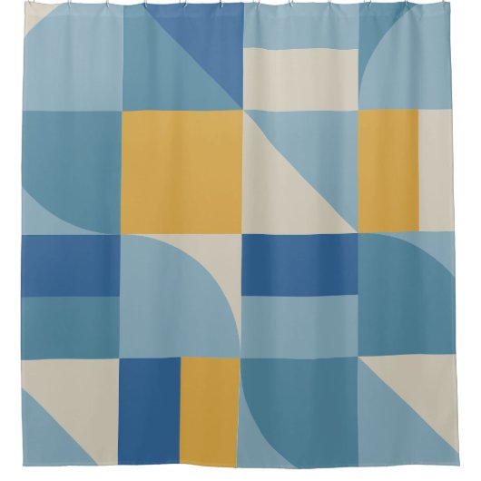 Abstracte vormgeving met middengeometrie douchegordijn (Voorkant)