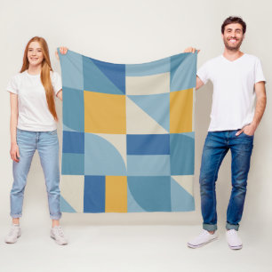 Abstracte vormgeving met middengeometrie fleece deken