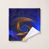Abstracte Vortex Vorm Blauw Sinaasappel Bad Handdoek (Wasdoekje)