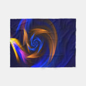 Abstracte Vortex Vorm Blauw Sinaasappel Fleece Deken (Voorkant (Horizontaal))