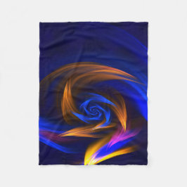 Abstracte Vortex Vorm Blauw Sinaasappel Fleece Deken