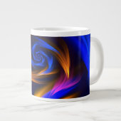 Abstracte Vortex Vorm Blauw Sinaasappel Grote Koffiekop (Voorkant rechts)