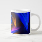 Abstracte Vortex Vorm Blauw Sinaasappel Grote Koffiekop (Rechts)