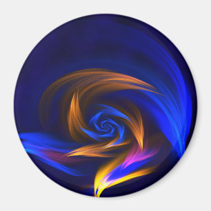 Abstracte Vortex Vorm Blauw Sinaasappel Magneet