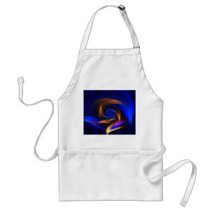 Abstracte Vortex Vorm Blauw Sinaasappel Standaard Schort