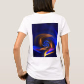 Abstracte Vortex Vorm Blauw Sinaasappel T-shirt (Achterkant)