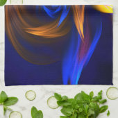 Abstracte Vortex Vorm Blauw Sinaasappel Theedoek (Gevouwen)