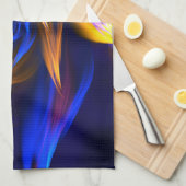 Abstracte Vortex Vorm Blauw Sinaasappel Theedoek (Quarter Fold)