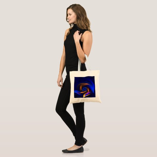 Abstracte Vortex Vorm Blauw Sinaasappel Tote Bag (Voorkant (model))
