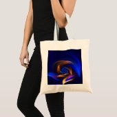 Abstracte Vortex Vorm Blauw Sinaasappel Tote Bag (Voorkant (product))