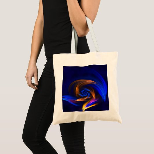 Abstracte Vortex Vorm Blauw Sinaasappel Tote Bag (Voorkant (product))