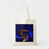 Abstracte Vortex Vorm Blauw Sinaasappel Tote Bag (Voorkant)