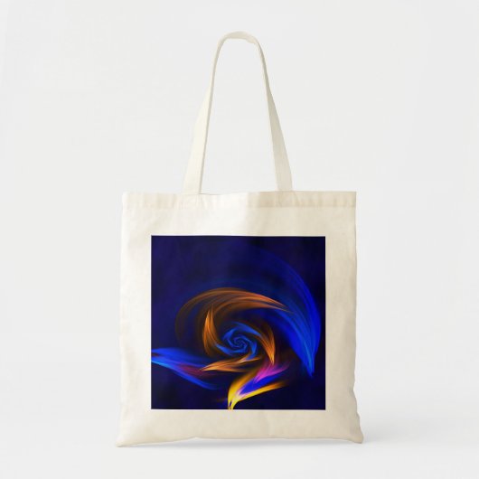 Abstracte Vortex Vorm Blauw Sinaasappel Tote Bag (Voorkant)
