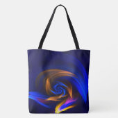 Abstracte Vortex Vorm Blauw Sinaasappel Tote Bag (Achterkant)