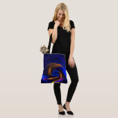 Abstracte Vortex Vorm Blauw Sinaasappel Tote Bag (Op model)