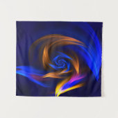 Abstracte Vortex Vorm Blauw Sinaasappel Wandkleed (Voorkant (horizontaal))