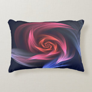 Abstracte vortex vorm rood en blauw accent kussen