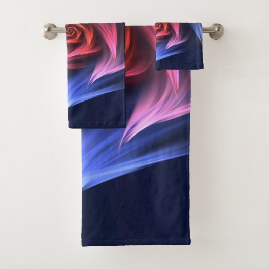 Abstracte vortex vorm rood en blauw bad handdoek (Insitu)
