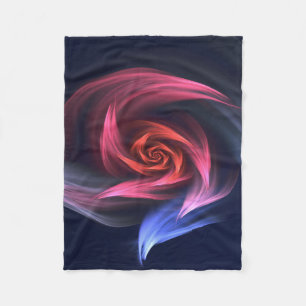 Abstracte vortex vorm rood en blauw fleece deken