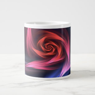 Abstracte vortex vorm rood en blauw grote koffiekop