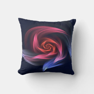 Abstracte vortex vorm rood en blauw kussen