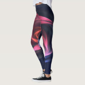 Abstracte vortex vorm rood en blauw leggings (Links)