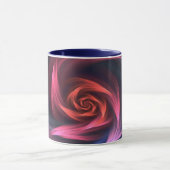 Abstracte vortex vorm rood en blauw mok (Midden)