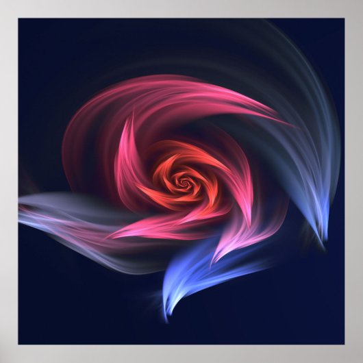 Abstracte vortex vorm rood en blauw poster (Voorkant)