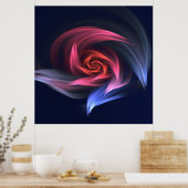 Abstracte vortex vorm rood en blauw poster (Keuken)