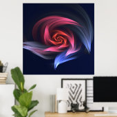 Abstracte vortex vorm rood en blauw poster (Thuiskantoor)