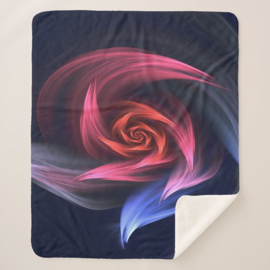 Abstracte vortex vorm rood en blauw sherpa deken (Voorkant)