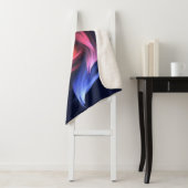 Abstracte vortex vorm rood en blauw sherpa deken (In situ)