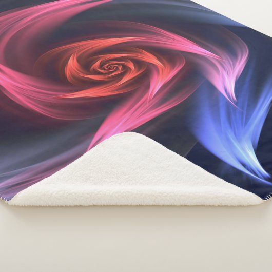 Abstracte vortex vorm rood en blauw sherpa deken (3/4)
