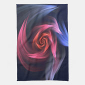 Abstracte vortex vorm rood en blauw theedoek (Verticaal)