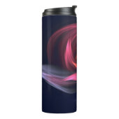 Abstracte vortex vorm rood en blauw thermosbeker (Gedraaid links)