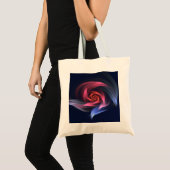 Abstracte vortex vorm rood en blauw tote bag (Voorkant (product))